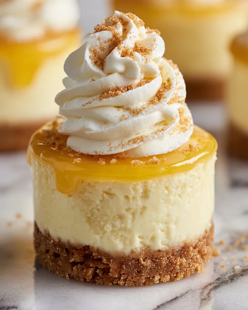 Mini Cheesecakes with Fresh Fruit, Whipped Cream, and Chocolate Ganache Recipe - Recipe Image