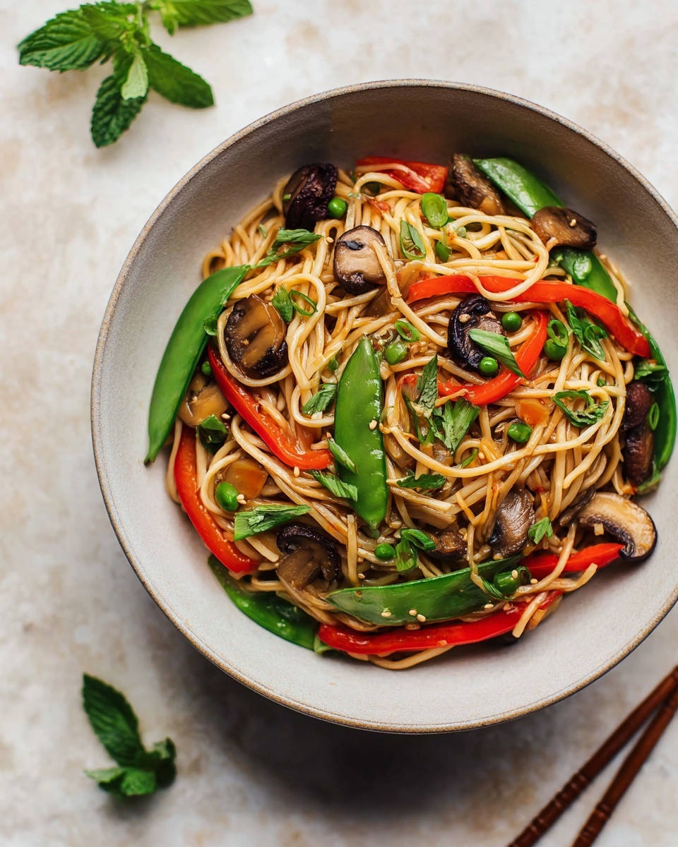 Vegan Rice Noodles Stir Fry Recipe - Recipe Image