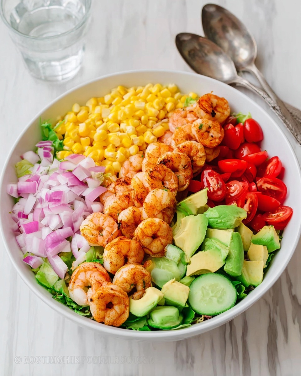 Shrimp Avocado Salad with Cajun Spices and Fresh Vegetables Recipe - Recipe Image