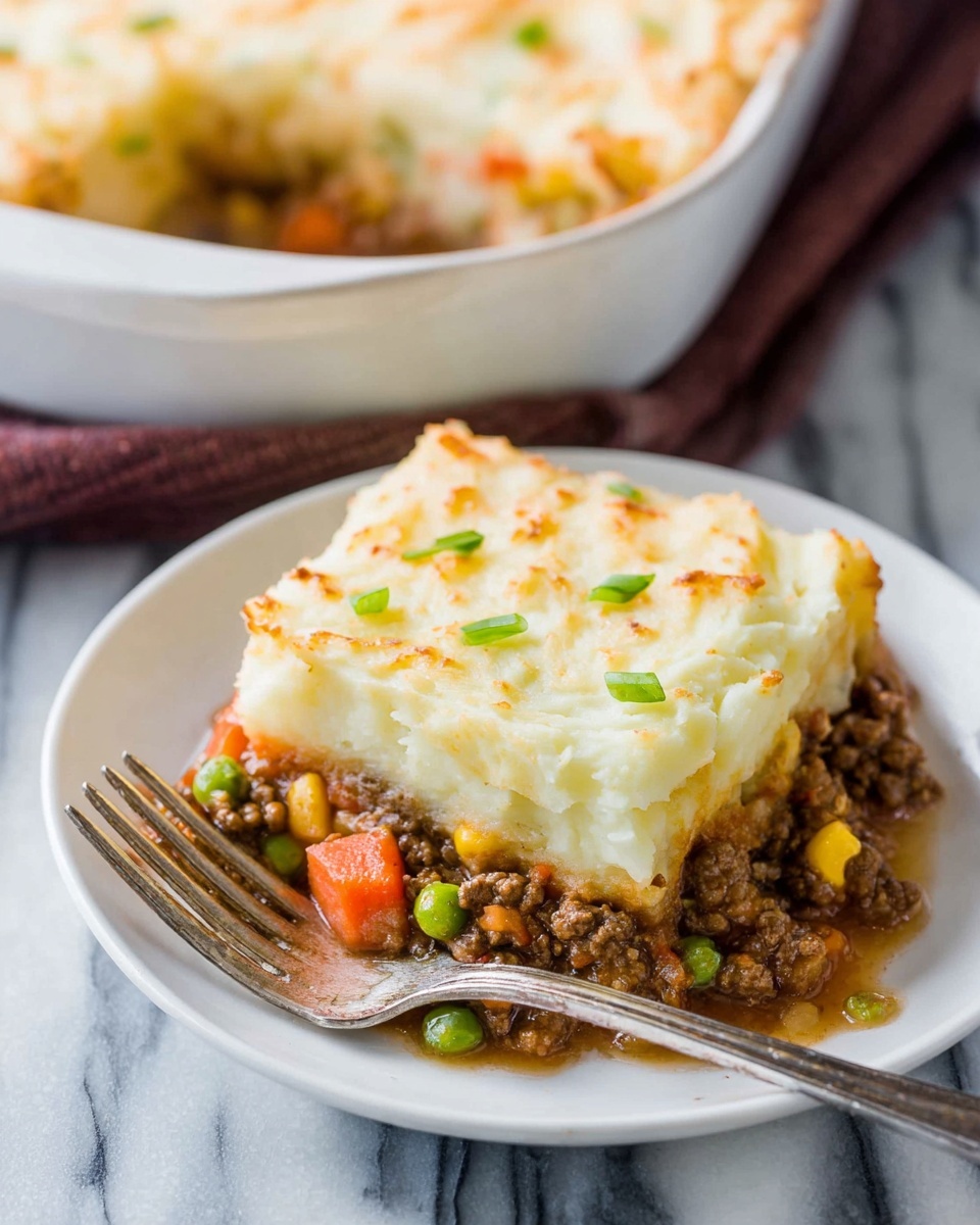 Shepherd’s Pie with Creamy Mashed Potatoes and Savory Ground Meat Recipe - Recipe Image