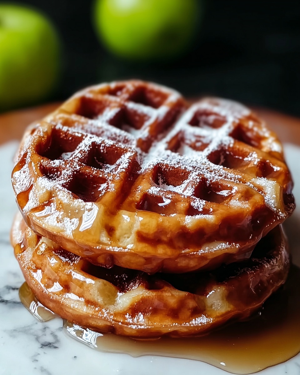 Apple Fritter Waffle Donuts with Sweet Glaze Recipe - Recipe Image