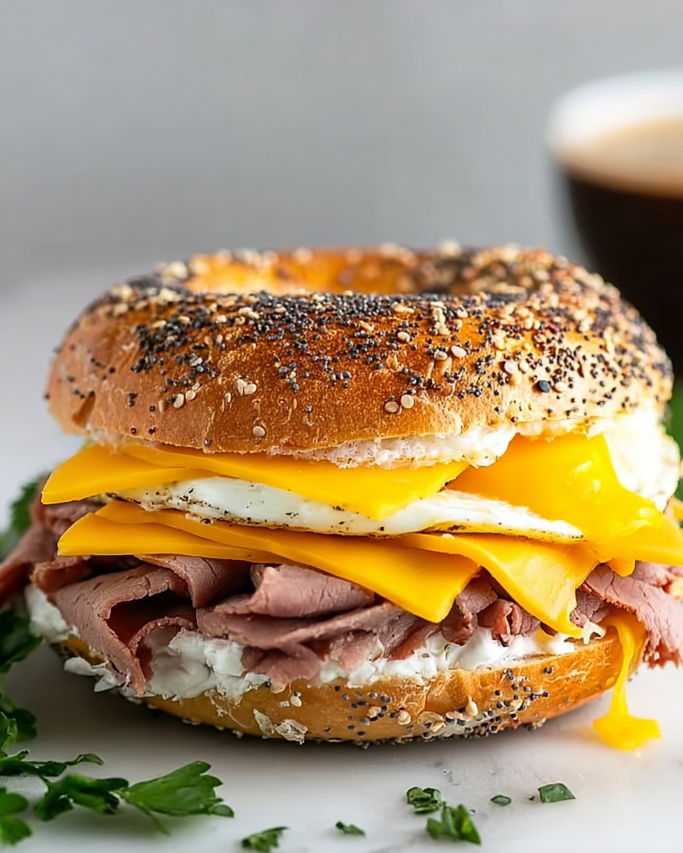 Ultimate Steak Egg and Cheese Bagel Recipe - Recipe Image
