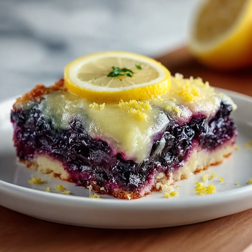 Lemon Glazed Blueberry Cake Recipe - Recipe Image