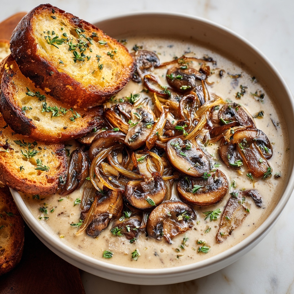 Creamy French Onion & Mushroom Soup Recipe - Recipe Image