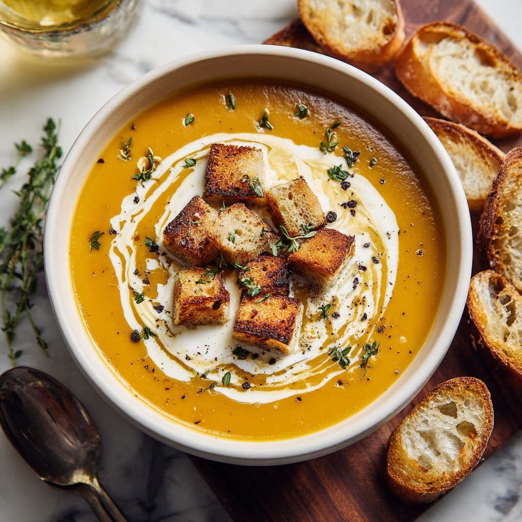 Brie & Cheddar Butternut Squash Beer Soup Recipe - Recipe Image