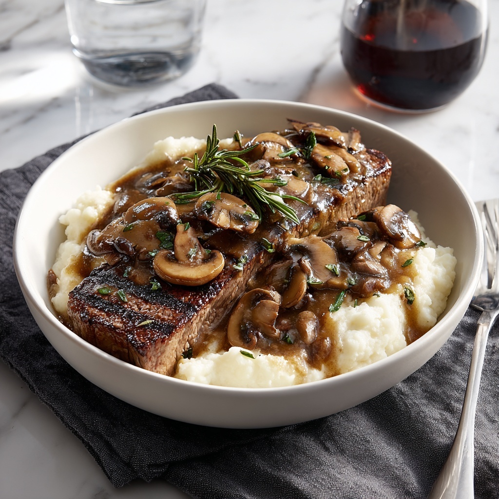 Steak Marsala with Cauliflower Mash Recipe - Recipe Image