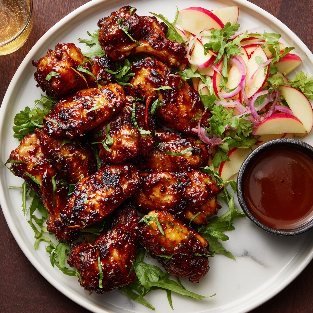 Cider-Glazed Chicken Wings with Apple Salad Recipe - Recipe Image