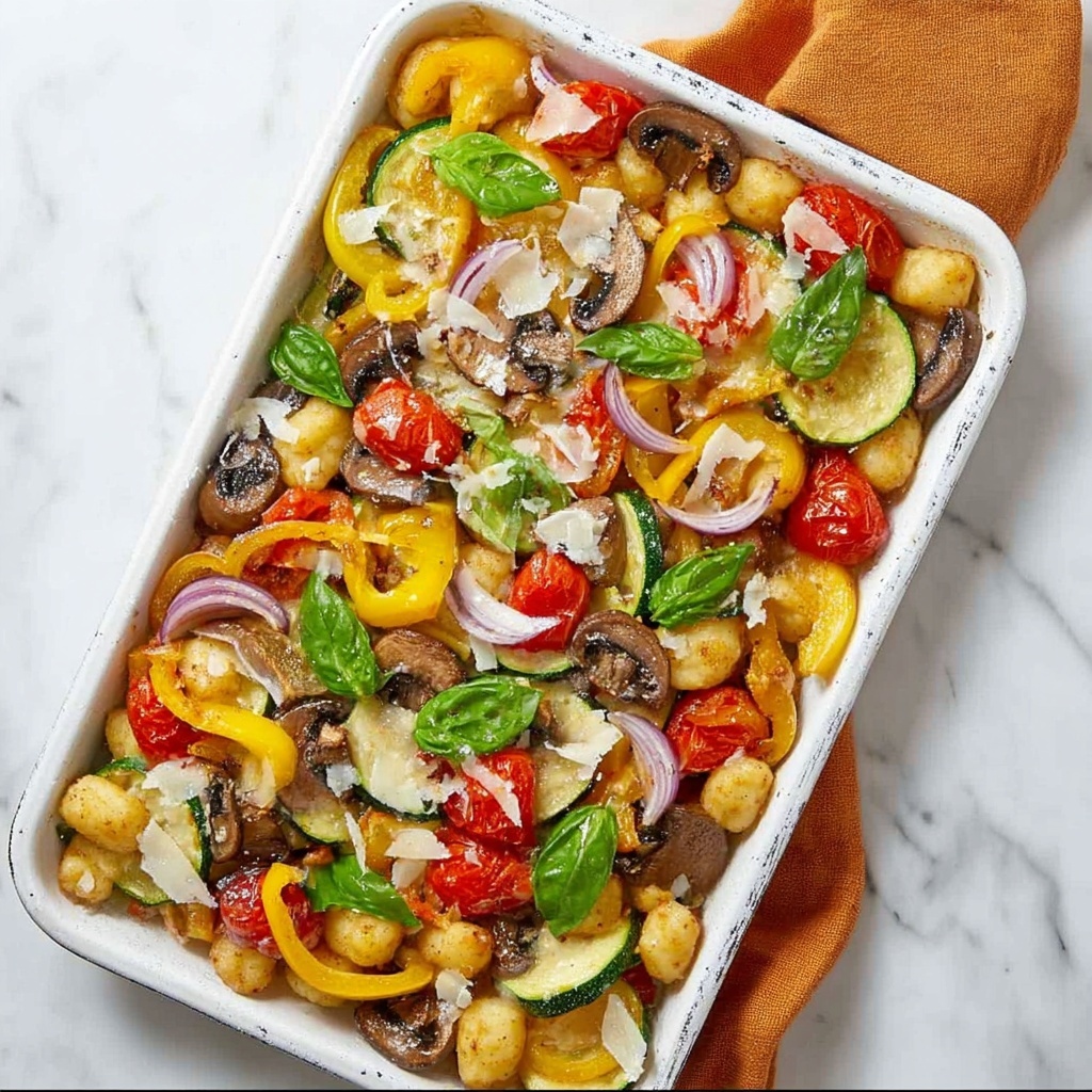 Sheet Pan Gnocchi with Roasted Vegetables and Fresh Basil Recipe - Recipe Image