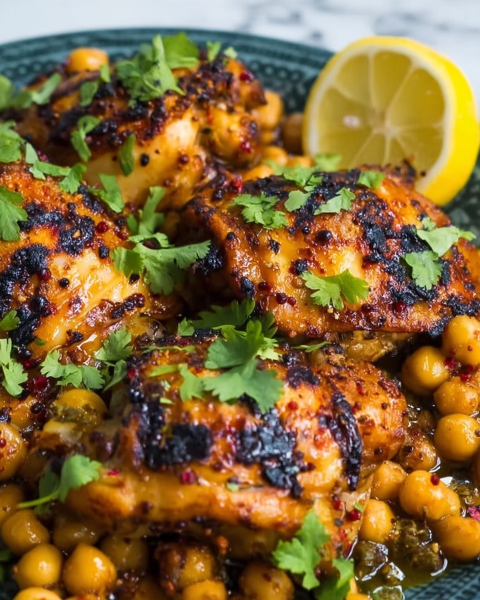 Charred Honey Lemon Chicken with Crispy Chickpeas Recipe - Recipe Image