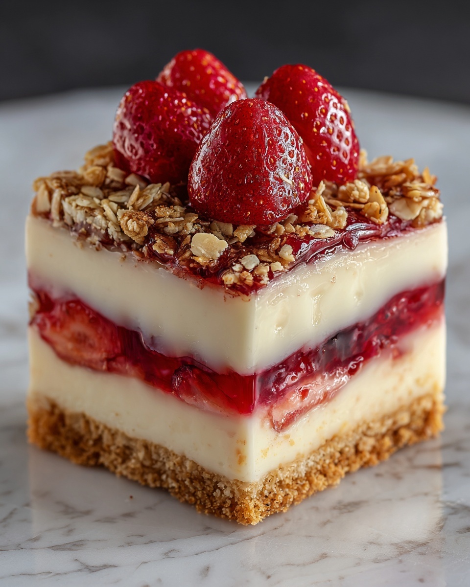 Strawberry Crunch Cheesecake Chunks Recipe - Recipe Image