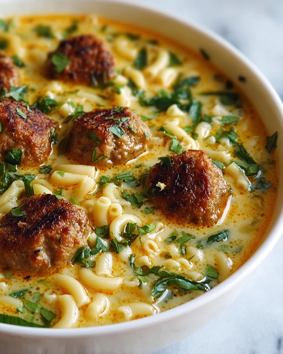 Coconut Curry Meatball Orzo Soup Recipe - Recipe Image