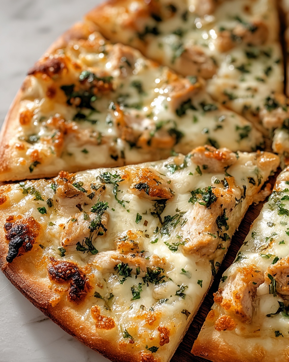 Roasted Garlic Chicken and Herb Pizza Recipe - Recipe Image