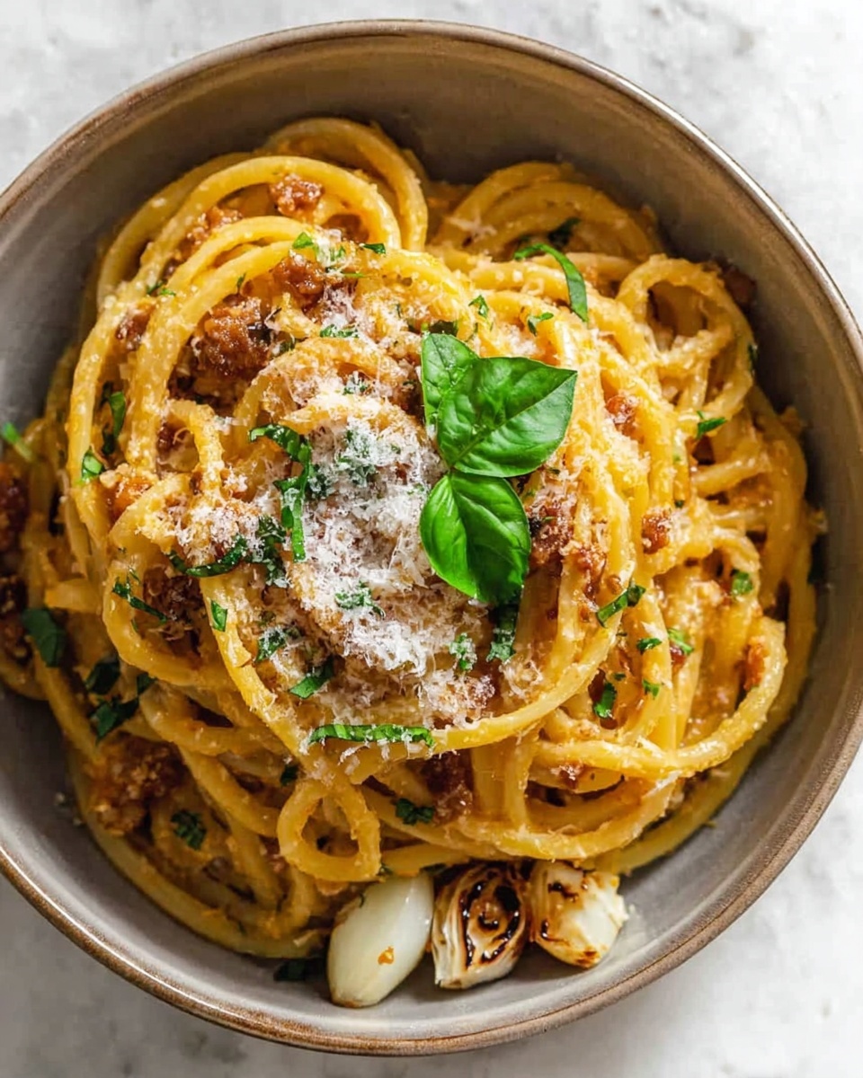 Caramelized Shallot Pasta with Creamy Thyme Sauce Recipe - Recipe Image