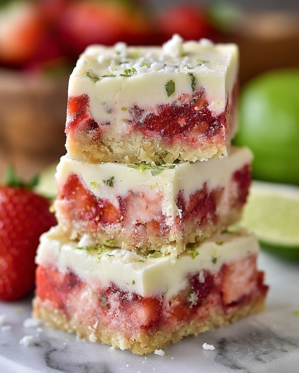Strawberry Lime White Chocolate Gooey Bars Recipe - Recipe Image