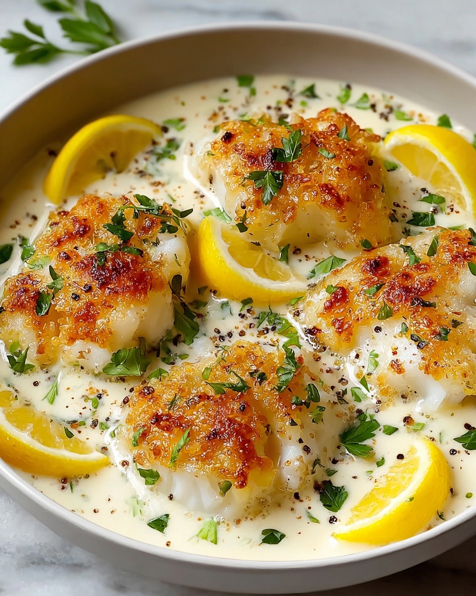 Baked Cod in Coconut Lemon Cream Sauce Recipe - Recipe Image