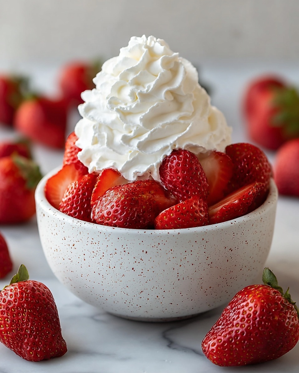 Easy Coconut Whipped Cream Over Flavor-Packed Strawberries Recipe - Recipe Image
