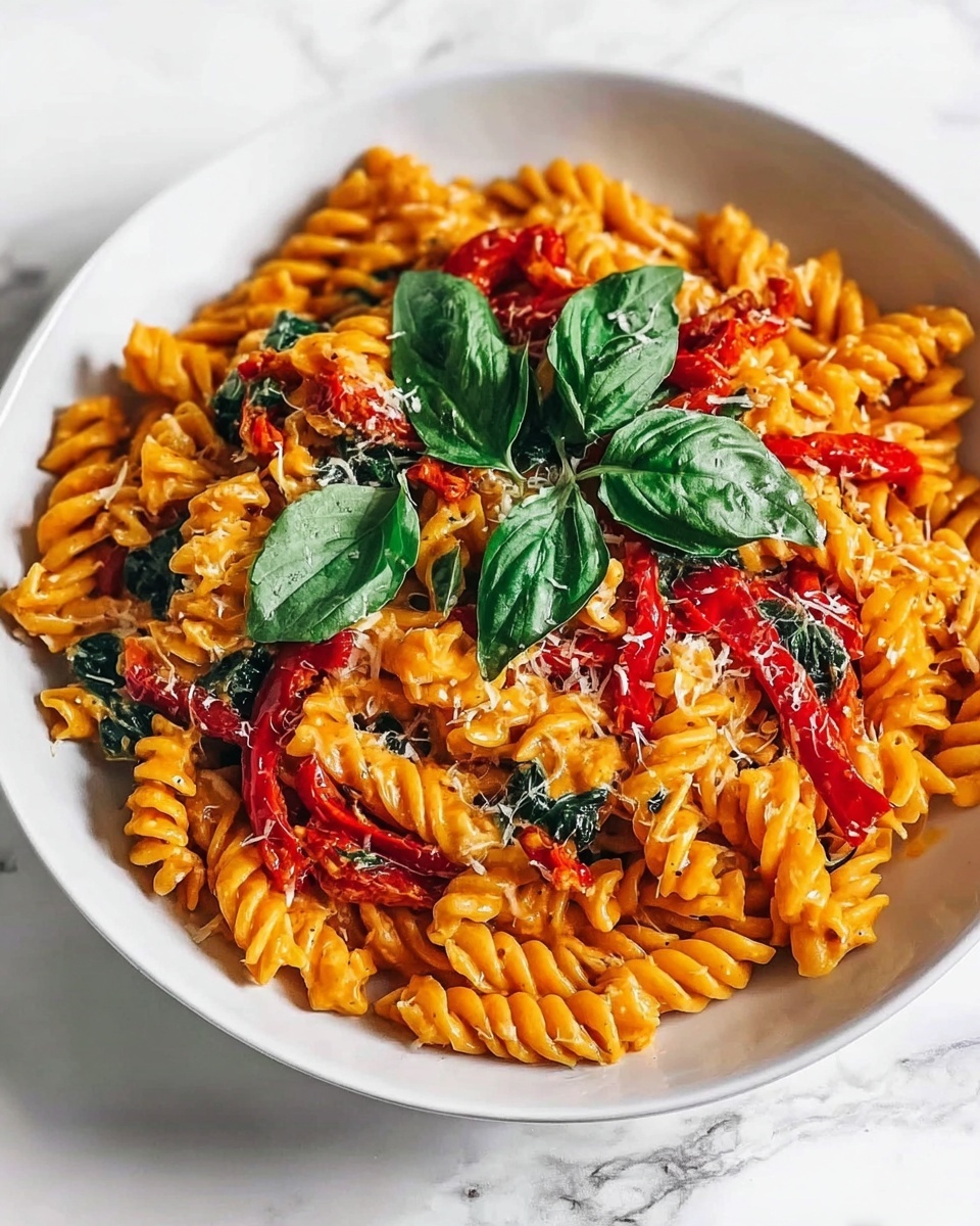 Creamy Roasted Red Pepper Pasta Recipe - Recipe Image