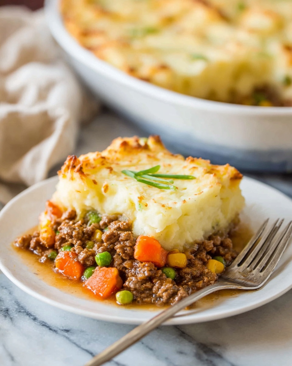 Shepherd’s Pie with Creamy Mashed Potatoes and Savory Ground Meat Recipe - Recipe Image
