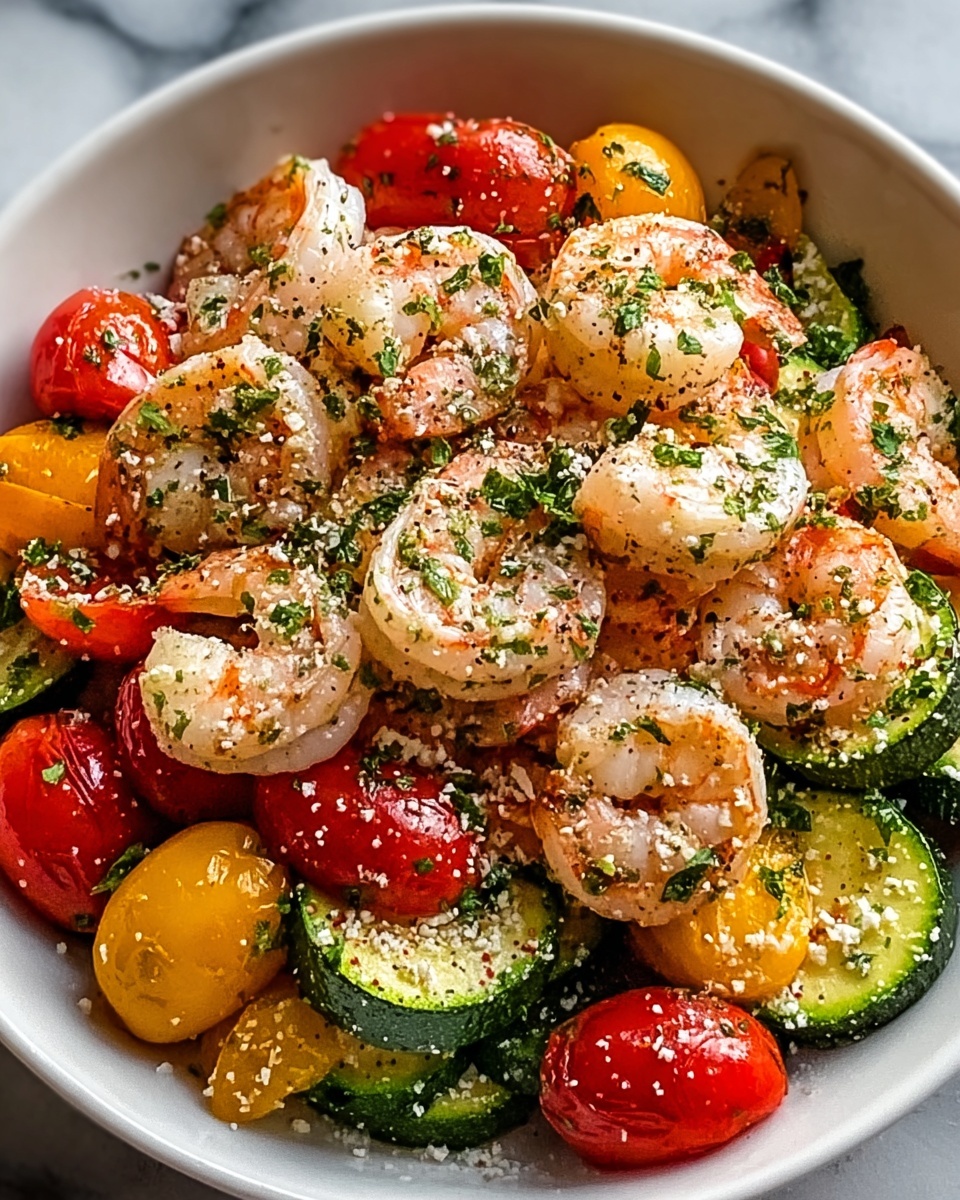 Garlic Parmesan Shrimp and Veggies Recipe: A Quick and Flavorful Meal Recipe - Recipe Image