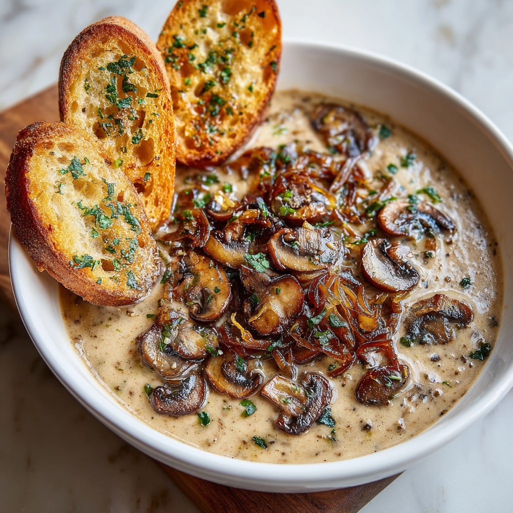 Creamy French Onion & Mushroom Soup Recipe - Recipe Image