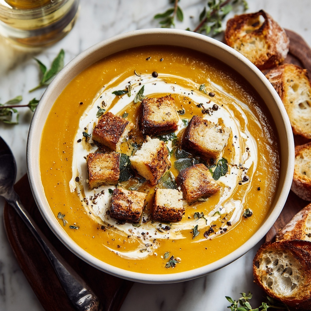 Brie & Cheddar Butternut Squash Beer Soup Recipe - Recipe Image