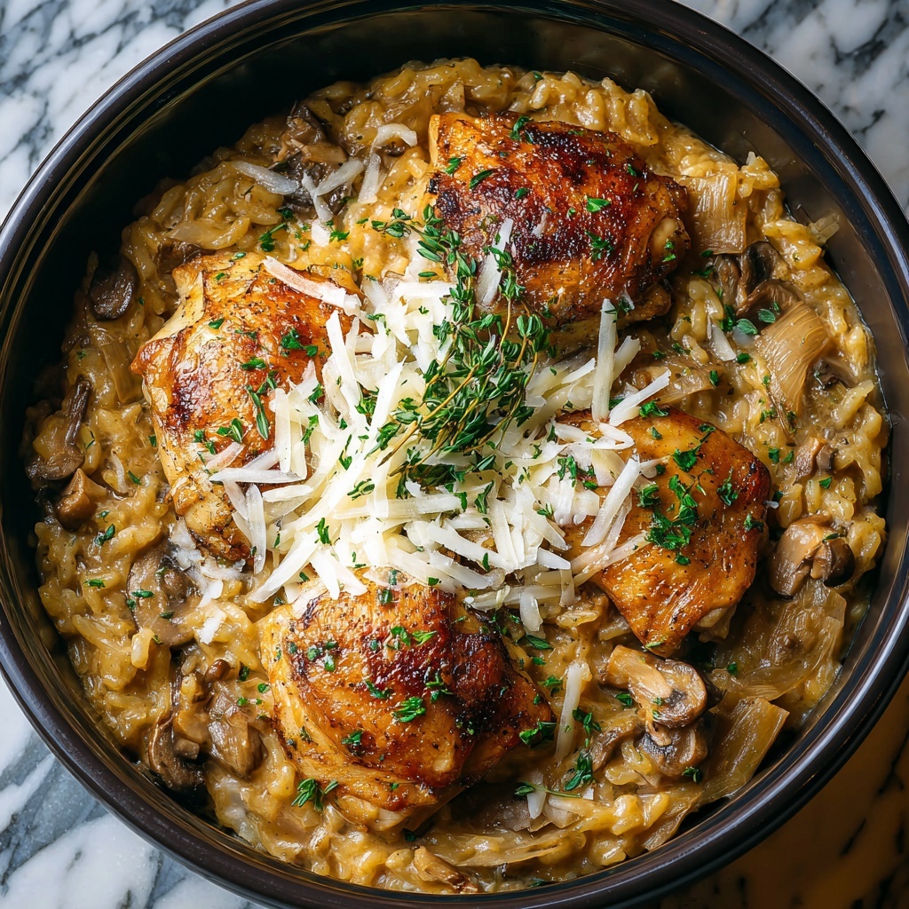 Crockpot Creamy French Onion Chicken & Orzo Recipe - Recipe Image