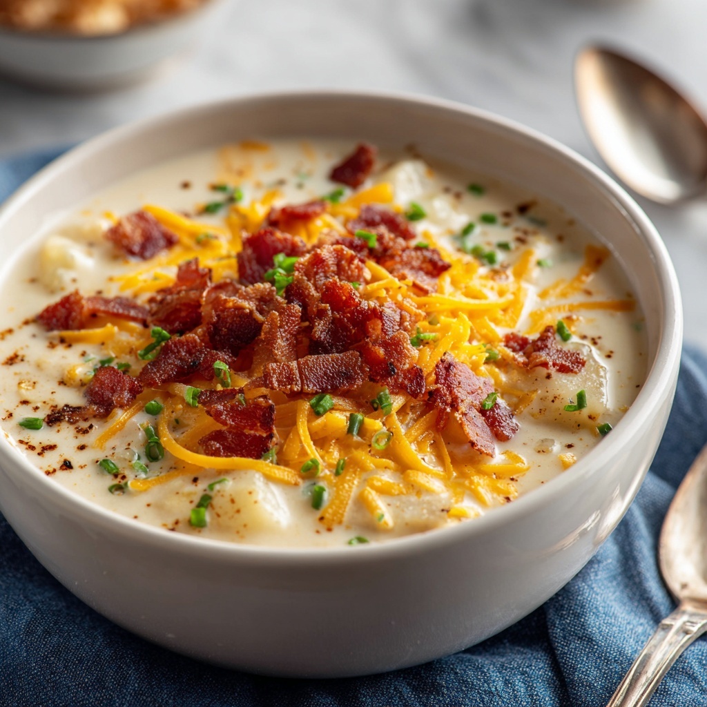 Easy Slow Cooker Potato Soup with Bacon & Cream Cheese Recipe - Recipe Image