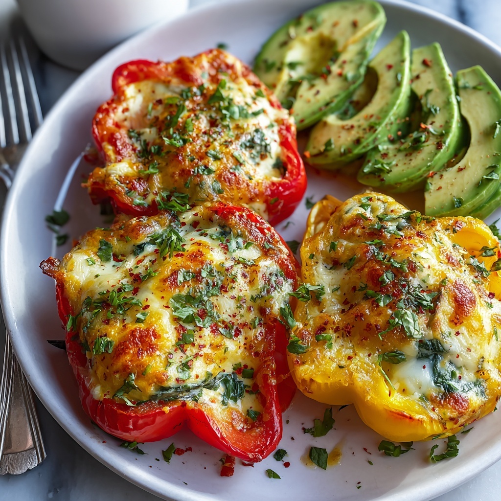 Breakfast Stuffed Peppers – Colorful, Cheesy Morning Magic Recipe - Recipe Image