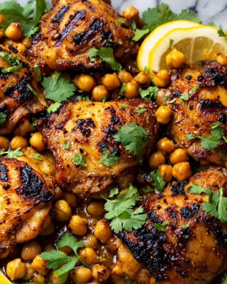Charred Honey Lemon Chicken with Crispy Chickpeas Recipe