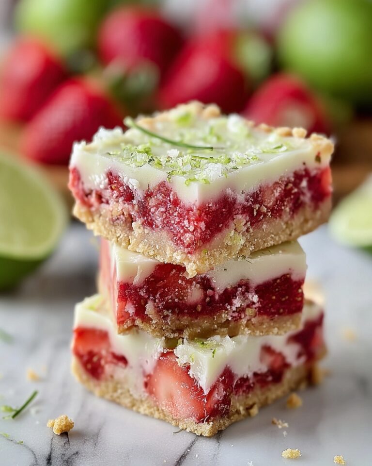 Strawberry Lime White Chocolate Gooey Bars Recipe