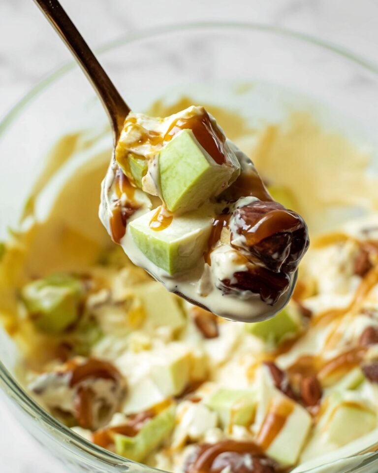 Snickers Apple Salad with Caramel Drizzle Recipe