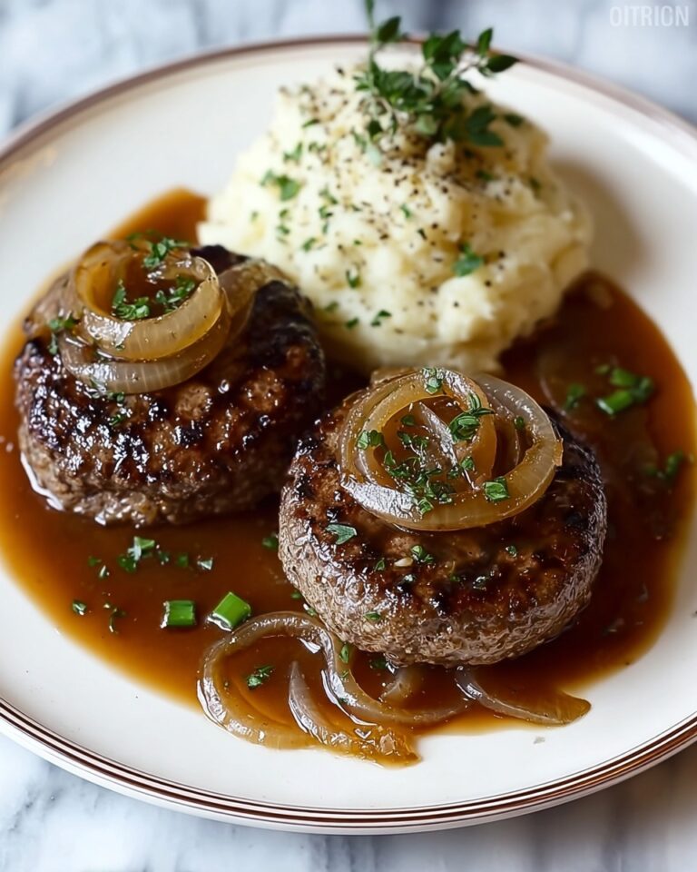Hamburger Steaks with Onion Gravy Recipe