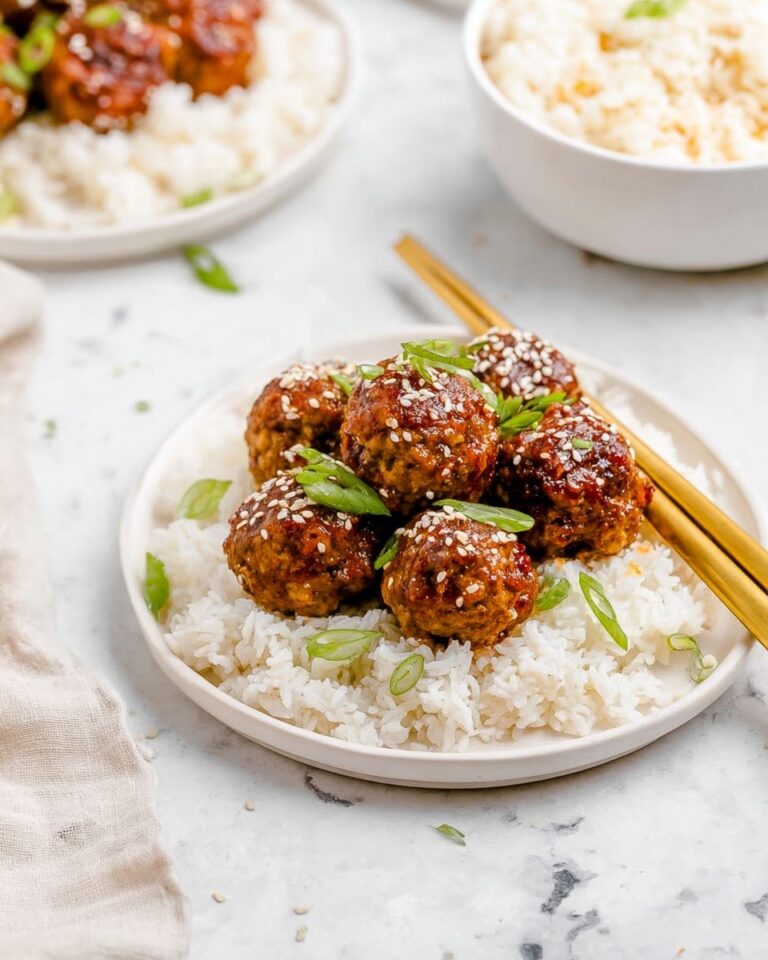 Asian Chicken Meatballs with Sesame Glaze Recipe