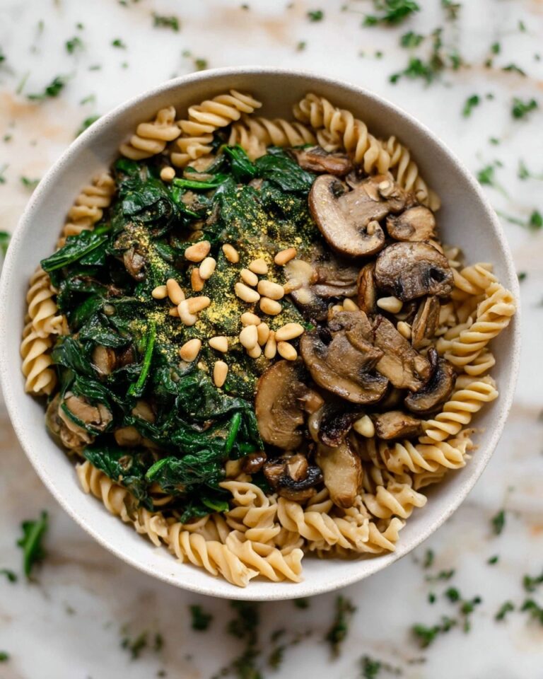 Vegan Spinach and Mushroom Pasta Recipe