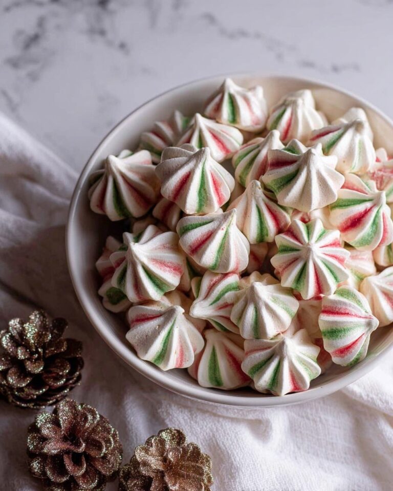 Red and Green Striped Christmas Meringue Cookies Recipe