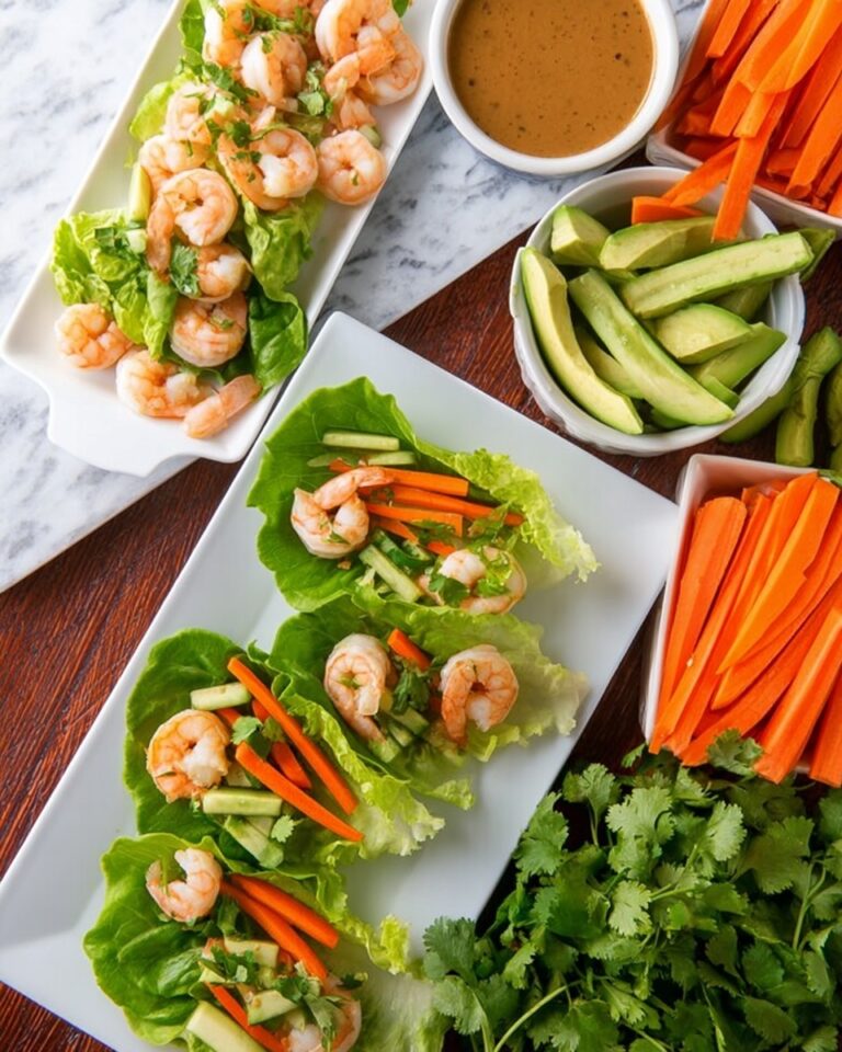 Shrimp Lettuce Wraps with Peanut Sauce Recipe