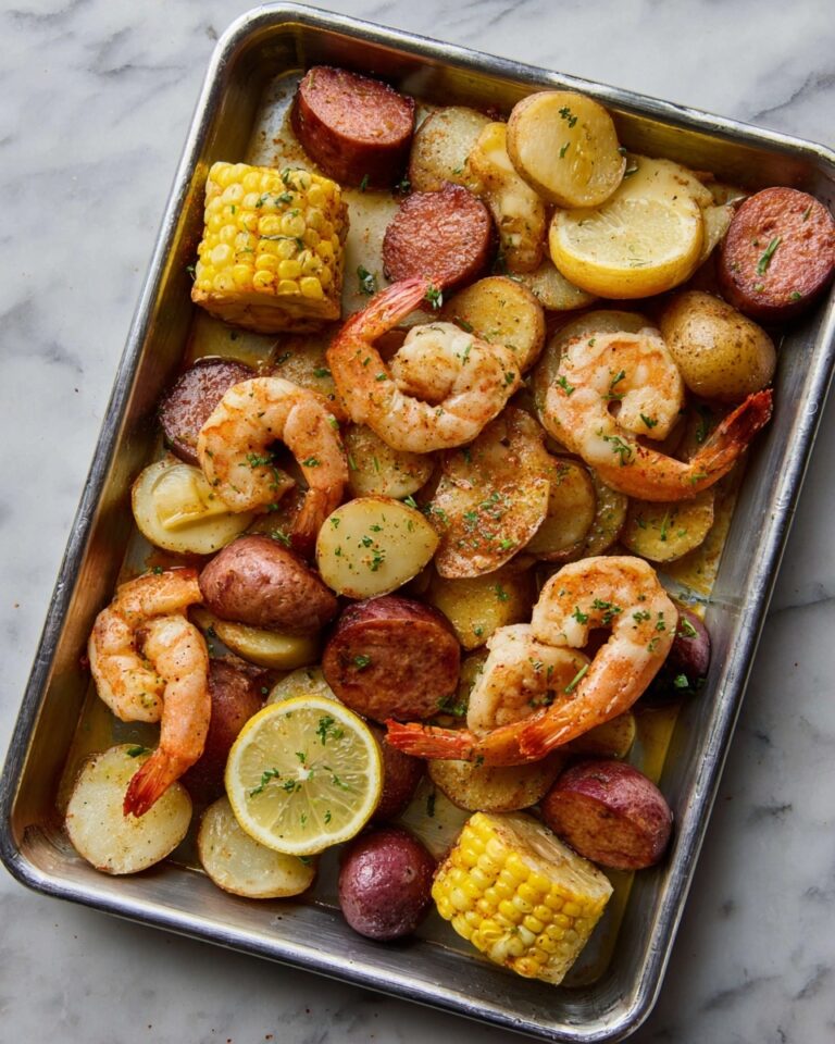 Garlic Butter Shrimp Boil with Andouille Sausage and Corn Recipe