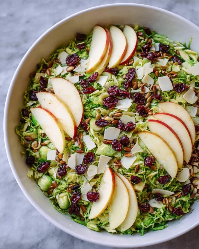 Shaved Brussels Sprout Salad with Apple, Cranberries, and Parmesan Recipe