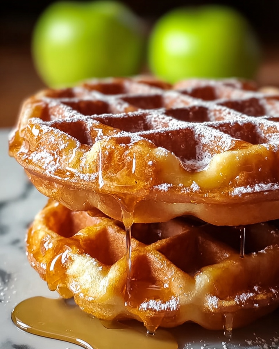 Apple Fritter Waffle Donuts with Sweet Glaze Recipe - Recipe Image