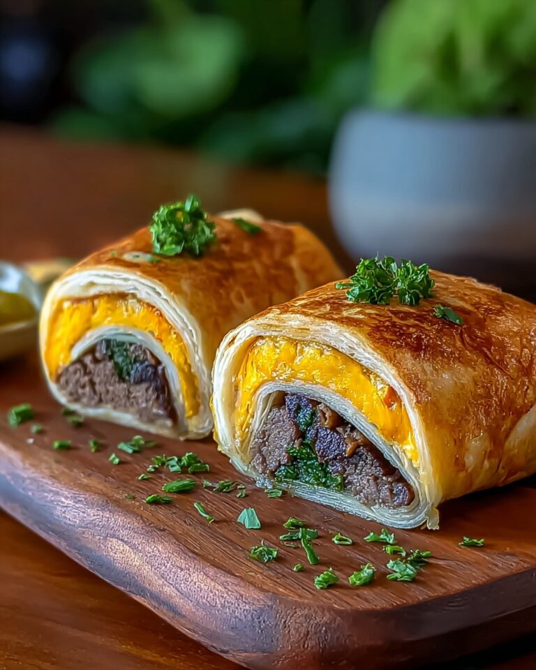 Easy Garlic Butter Beef Cheeseburger Rollups Recipe