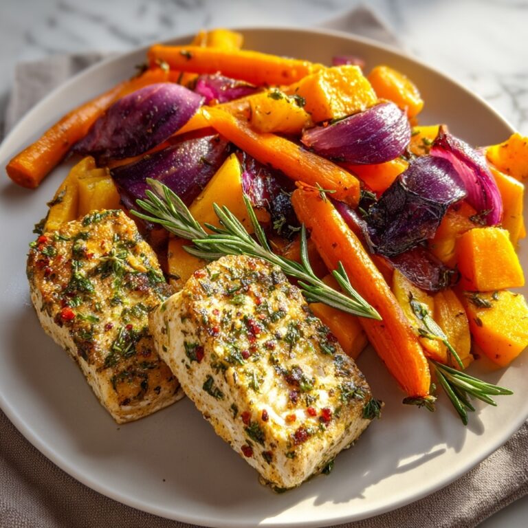 Herbed Tuna Steaks with Roasted Root Veggies Recipe