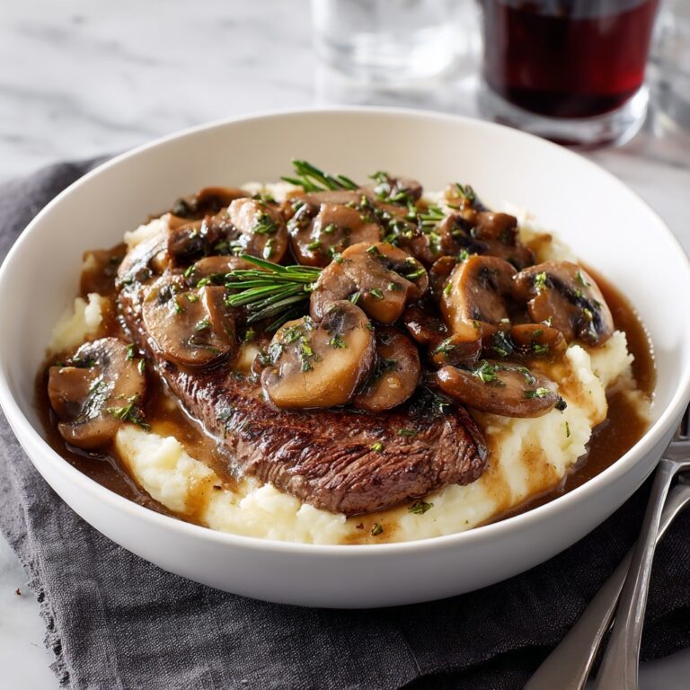 Steak Marsala with Cauliflower Mash Recipe