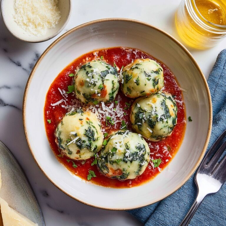 Spinach & Ricotta Dumplings with Marinara Sauce Recipe