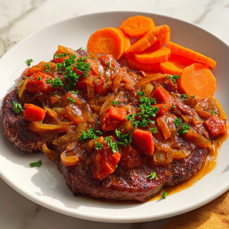 Slow Cooker Swiss Steak with Tomatoes, Vegetables, and Rich Seasonings Recipe