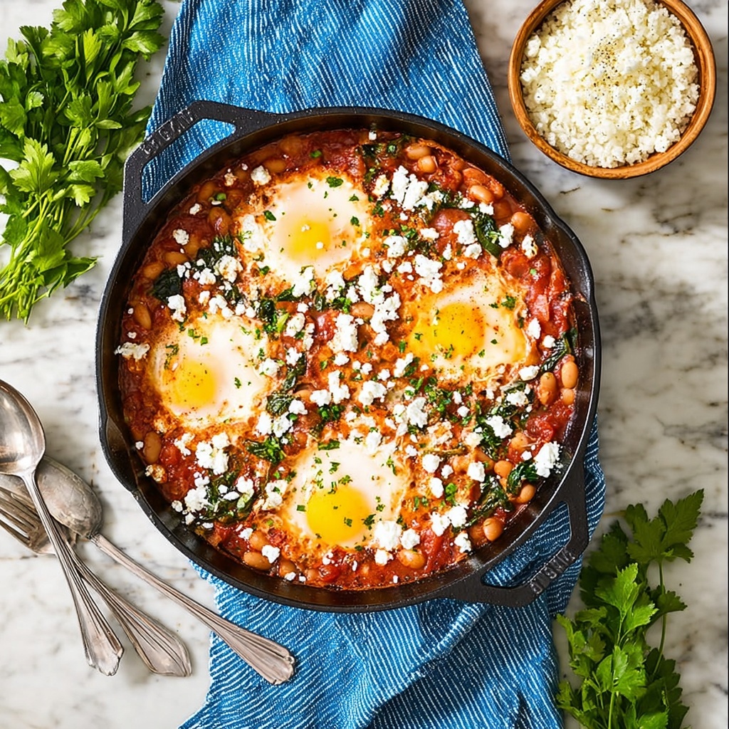 Shakshuka with Spinach and White Beans Recipe - Recipe Image