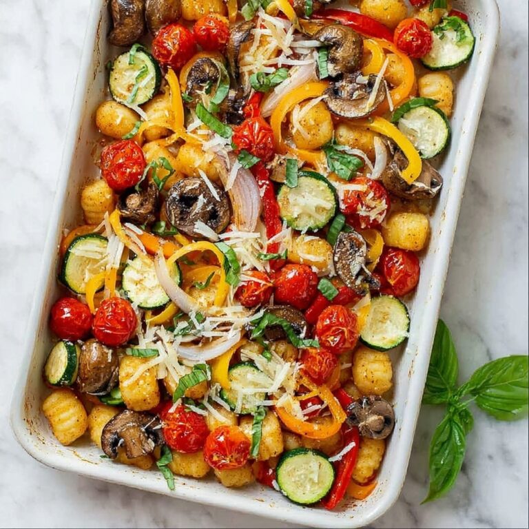 Sheet Pan Gnocchi with Roasted Vegetables and Fresh Basil Recipe