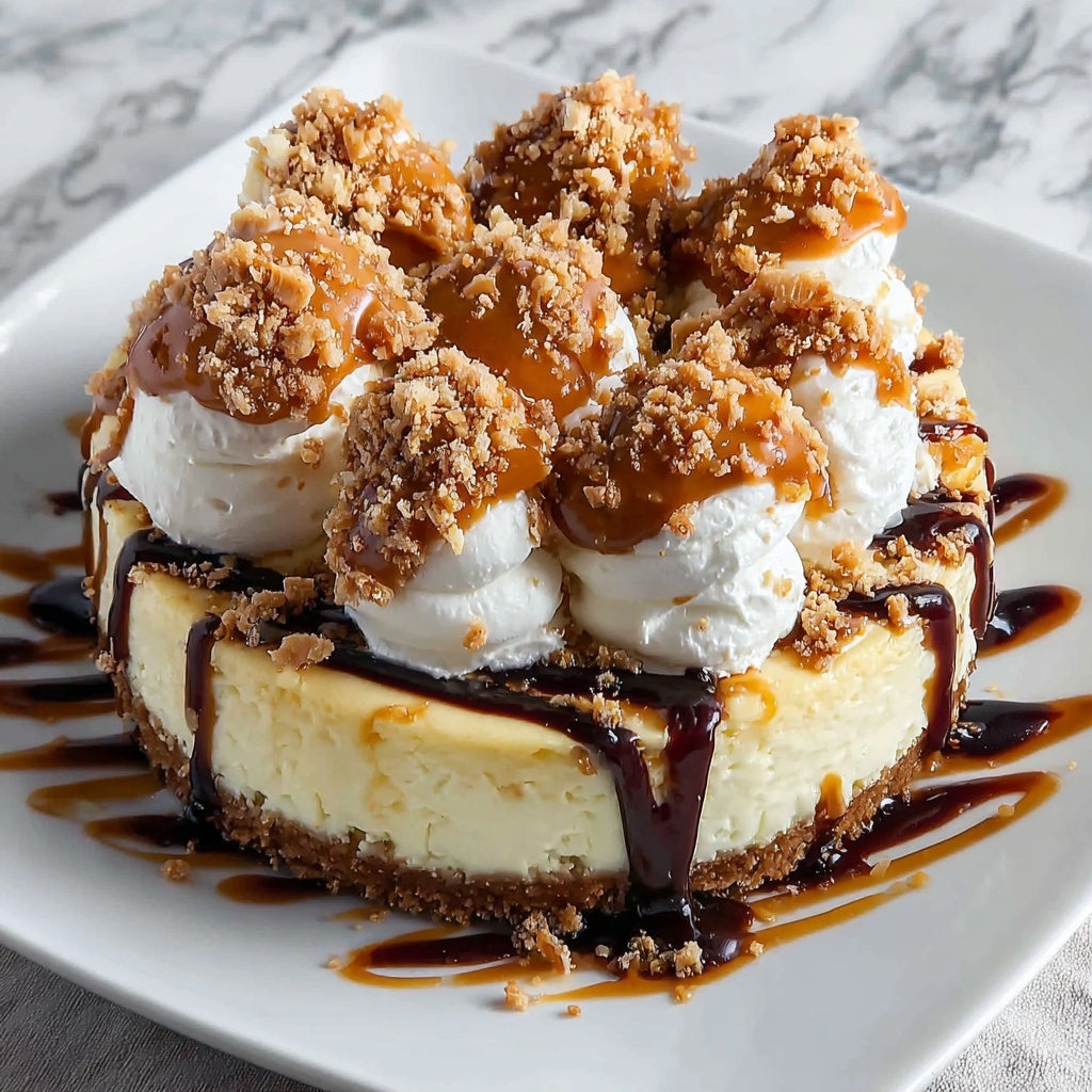 Decadent Baked Samoa Cheesecake with Caramel Drizzle Recipe - Recipe Image