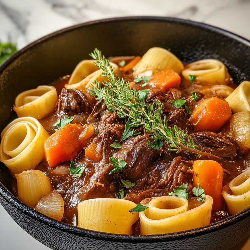 Creamy Slow Cooker Beef Pasta Recipe - Recipe Image