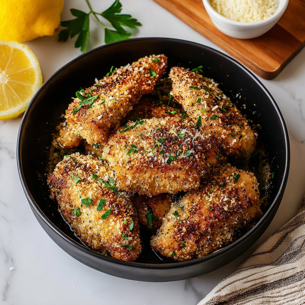 Lemon Garlic Parmesan Chicken Tenders Recipe - Recipe Image
