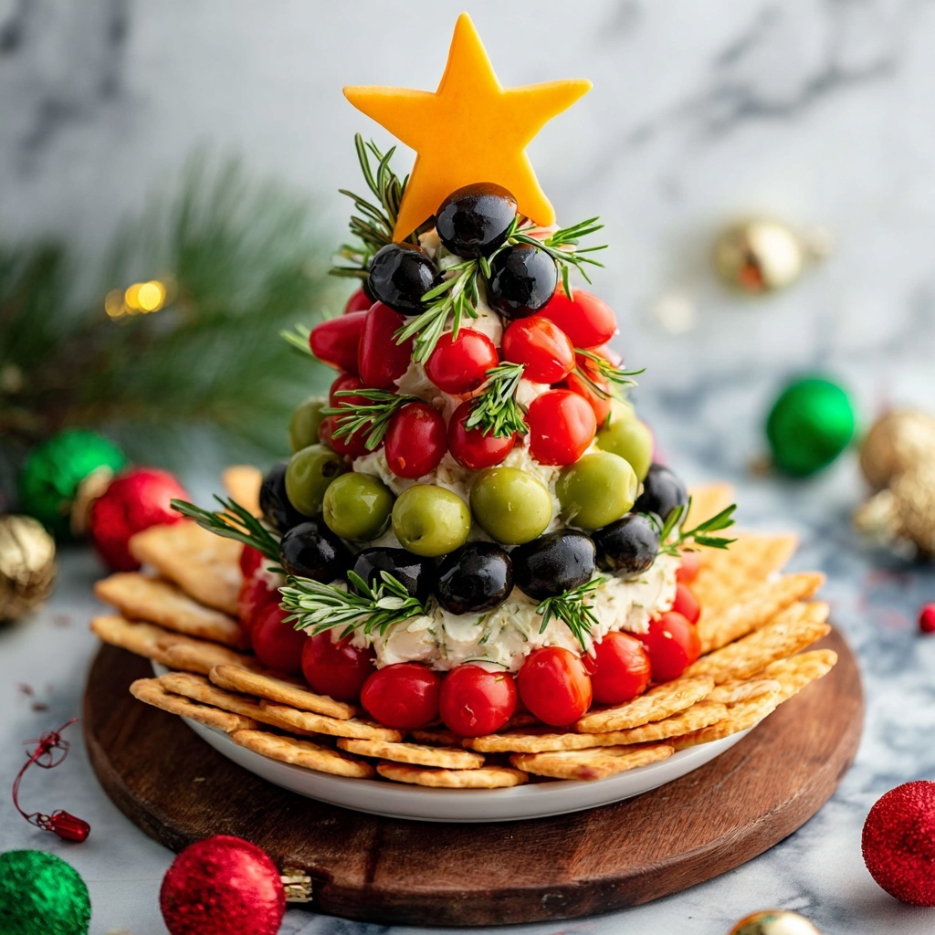 Christmas Tree Cheese Ball Recipe - Recipe Image